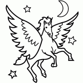 Disegno di unicorno da stampare e colorare 1