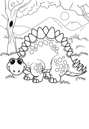 Disegno di Stegosauro da stampare e colorare 3
