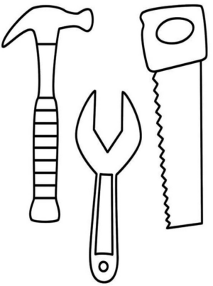 Disegno di utensile da lavoro da stampare e colorare 21
