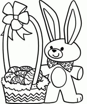 Disegno di coniglietto di Pasqua da stampare e colorare 8