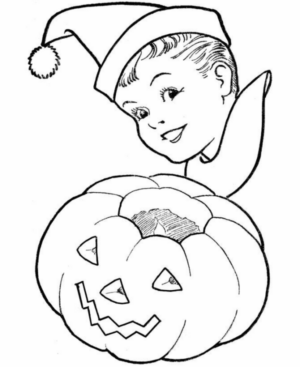 Disegno di bambino ad Halloween da stampare e colorare 31