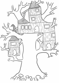 Disegno di casa infestata da stampare e colorare 24