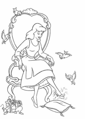 Disegno di Cenerentola da stampare e colorare 121