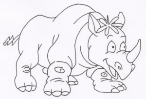 Disegno di ippopotamo da stampare e colorare 24