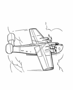 Disegno di aereo militare da stampare e colorare 1