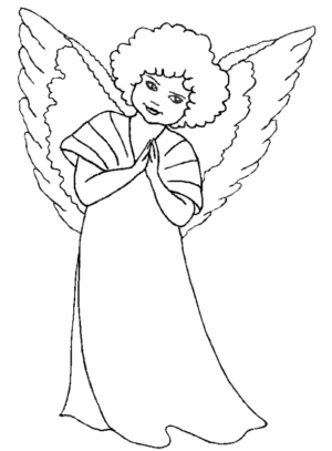 Disegno di angelo da stampare e colorare 4