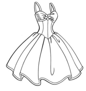 Disegno di vestito da donna da stampare e colorare 6
