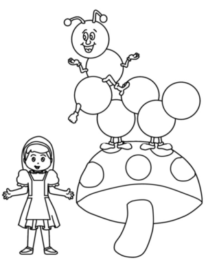 Disegno di Alice nel paese delle meraviglie da stampare e colorare 20