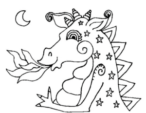 Disegno di dragone da stampare e colorare 132