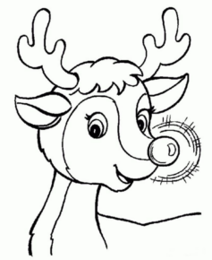 Disegno di renna di Natale da stampare e colorare 8
