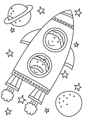 Disegno di astronave da stampare e colorare 18