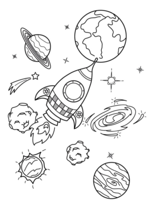 Disegno di astronave da stampare e colorare 27