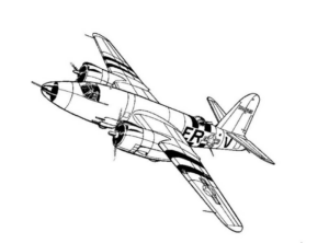 Disegno di aereo militare da stampare e colorare 53