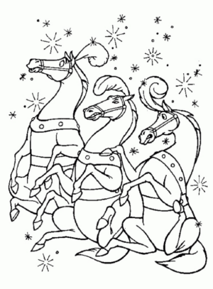 Disegno di cavallo da stampare e colorare 100