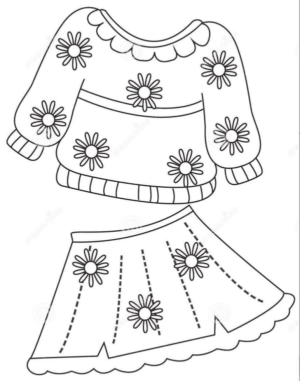 Disegno di vestito da donna da stampare e colorare 25