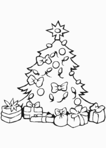 Disegno di albero di Natale da stampare e colorare 2
