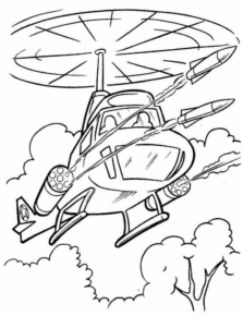 Disegno di elicottero militare da stampare e colorare 4