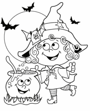 Disegno di bambino ad Halloween da stampare e colorare 36