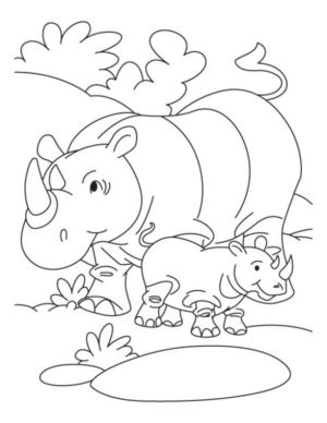 Disegno di rinoceronte da stampare e colorare 18