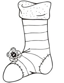 Disegno di scarpa natalizia da stampare e colorare 1
