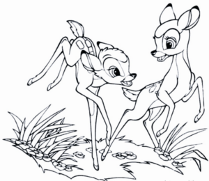 Disegno di Bambi da stampare e colorare 5