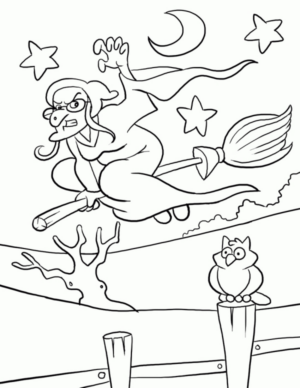 Disegno di Befana da stampare e colorare 10