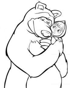 Disegno di Masha e Orso da stampare e colorare 108 Disegno di Masha e Orso da stampare e colorare 108