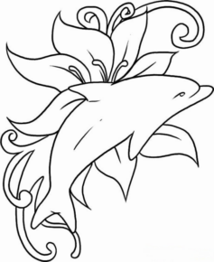 Disegno di delfino da stampare e colorare 4