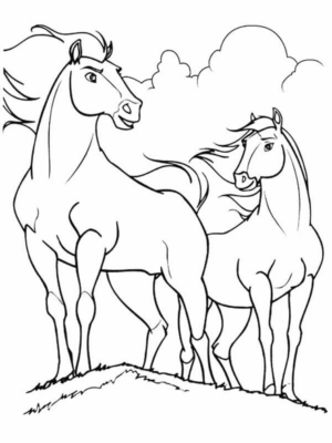 Disegno di cavallo da stampare e colorare 254