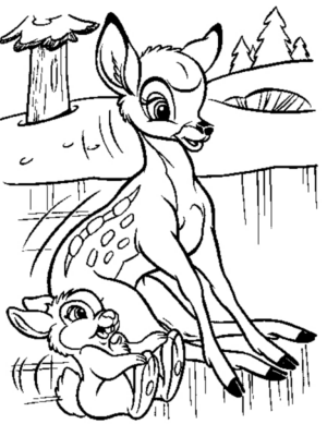 Disegno di Bambi da stampare e colorare 21