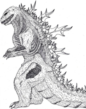 Disegno di Godzilla da stampare e colorare 4