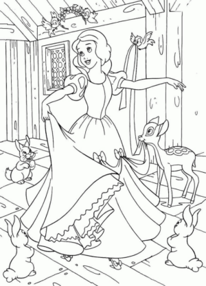 Disegno di Biancaneve e i sette nani da stampare e colorare 10