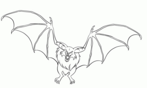 Disegno di pipistrello da stampare e colorare 8
