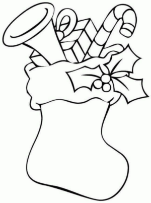 Disegno di calza di Natale da stampare e colorare 31