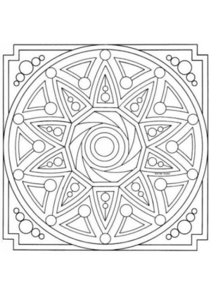 Disegno di mandala da stampare e colorare 1092