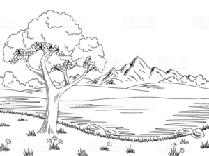 Disegno di paesaggio da stampare e colorare 65