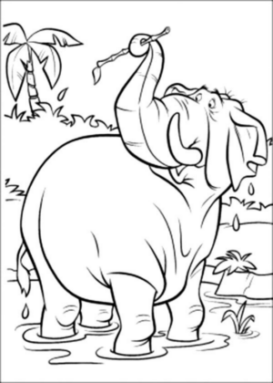 Disegno di elefante da stampare e colorare 126