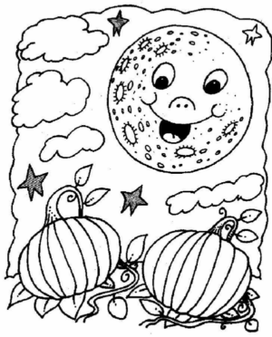 Disegno di zucca di Halloween da stampare e colorare 211