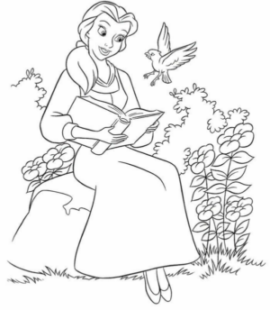 Disegno di La Bella e la Bestia da stampare e colorare 57