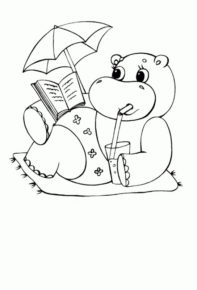 Disegno di ippopotamo da stampare e colorare 23