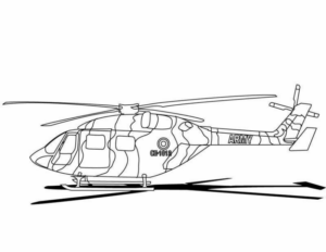 Disegno di elicottero militare da stampare e colorare 5