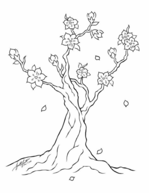 Disegno di albero da stampare e colorare 114