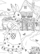Disegni di Coniglietti di Paqua da colorare
