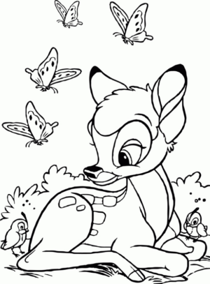 Disegno di Bambi da stampare e colorare 17