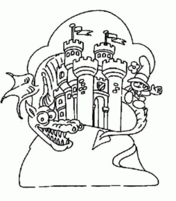 Disegno di dragone da stampare e colorare 3