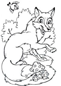 Disegno di volpe da stampare e colorare 81