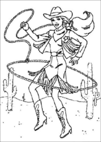 Disegno di Barbie Western da stampare e colorare