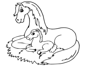 Disegno di cavallo da stampare e colorare 164