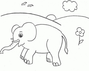 Disegno di elefante da stampare e colorare 119