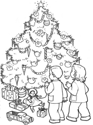 Disegno di albero di Natale da stampare e colorare 178